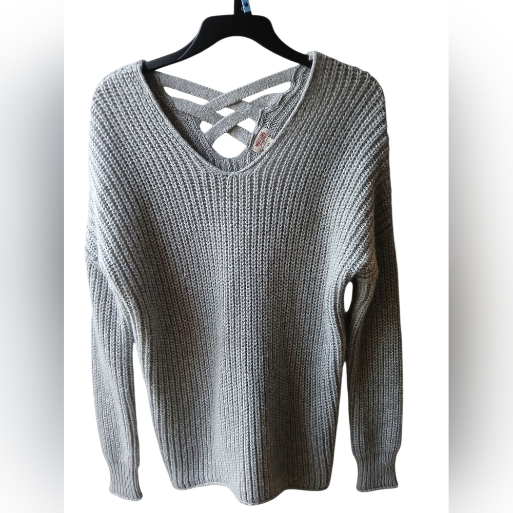 Mossimo Supply Co. Gray Crisscross Back Women's Sweater XS